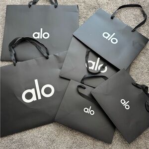 Empty Alo Black Shopping Bags different sizes